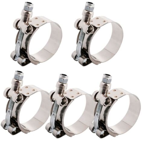 Lot de 5 colliers de serrage flexibles en acier inoxydable de 32 à 37 mm pour tuyaux et tubes. (1/5)