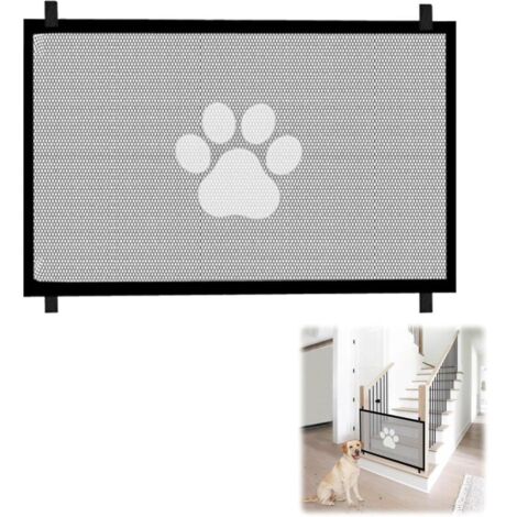 110 x 72 cm, NoirBarrière Escalier Chien, Portable Barrière de Sécurité pour Enfant et Animaux, Barriere Chien sans Percage pour Escaliers, Couloirs, Porte