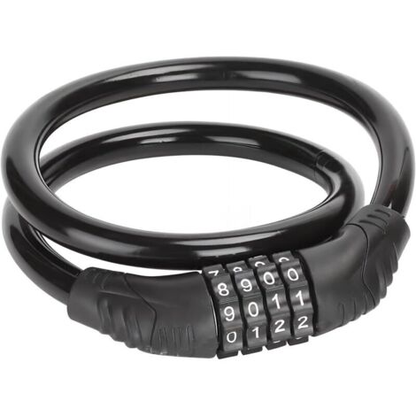 Antivol Velo Cadenas à Code 4 Chiffres, Chaine Antivol 65cm Câble de Sécurité Anti Vol Bike Lock Robuste Attache Velo Pour Roue Trottinette électrique Scooter Poussette Moto