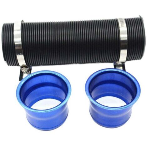Intake Pipe Intake Duct, 3 Inch/76mm Universal Aluminum Cold Intake Tube for Automotive Car- Blue (1/4)