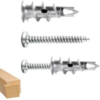 40 chevilles à expansion, chevilles à expansion robustes, chevilles autoperceuses en métal avec vis, chevilles murales pour fixation dans les briques de béton, les plaques de plâtre et les cadres.