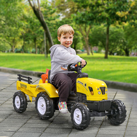 HOMCOM Tracteur électrique avec remorque amovible, pour enfants de 3 à 6 ans avec télécommande HOMCOM Tracteur électrique avec remorque amovible, pour enfants de 3 à 6 ans avec télécommande