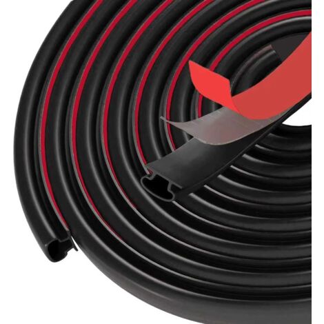 Joint Porte, 5m (L) x 10mm (B) x 6mm (D), Joint Porte Entree, Joint de Porte, Joint de Porte D'entrée, Joint Fenetre, Joint Caoutchouc Porte, Noir, Insonorisation, Flexible, étanche