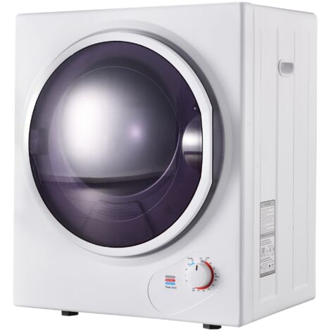 Secadora ventilada capacidad de 2,5 kg montaje en pared temporizador de 200 minutos doble filtro elemento calefactor cerámico PTC tambor de acero inoxidable protección contra sobrecalentamiento temper