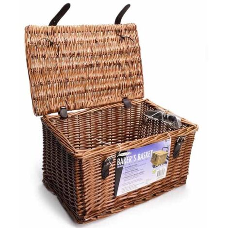PANIER À VÉLO EN OSIER MARRON PANIER À PAIN AVANT 45X30X25 CM (1/5)
