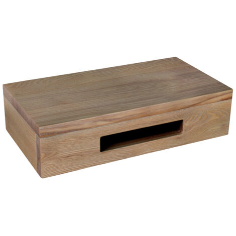 Differnz Meuble sous lave-mains 40x25x10cm rectangulaire avec porte-serviette chêne marron (1/5)