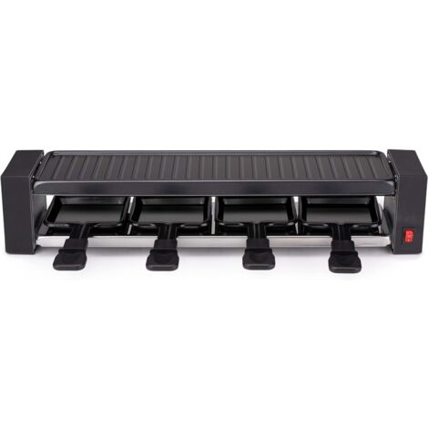 Gourmet Raclette Grill 800W Plaque de gril Poignée thermique anti-brûlure 4 personnes (1/5)