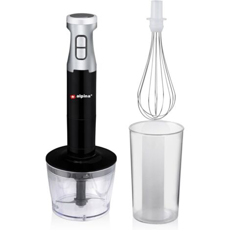 Mixeur plongeant Inox avec hachoir 1000W 2 Vitesses + Turbo Fouet ALPINA (1/8)
