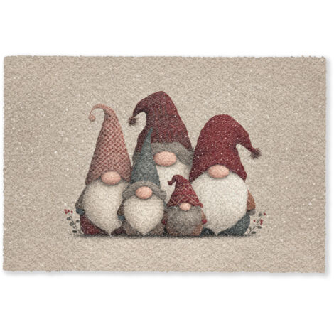 ZERBINO Gnomi - Natale - Neve - Cappelli a punta 60x40 cm (1/5)