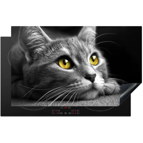 PROTEZIONE PER PIANO COTTURA A INDUZIONE Gatto - Grigio - Animali - Gatto 83x51