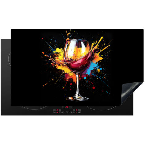 PROTEZIONE PER PIANO COTTURA A INDUZIONE Vino - Bicchiere - Graffiti - Bevanda - Rosso - Vernice 90x52 (1/5)