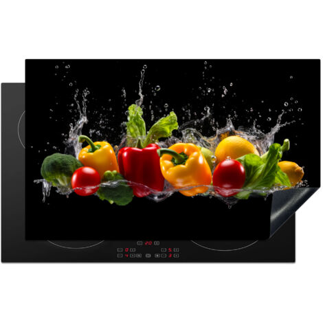 PROTEZIONE PER PIANO COTTURA A INDUZIONE Peperone - Acqua - Vegetale - Nero 83x51