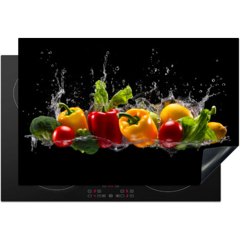 PROTEZIONE PER PIANO COTTURA A INDUZIONE Peperone - Acqua - Vegetale - Nero 76x51.5