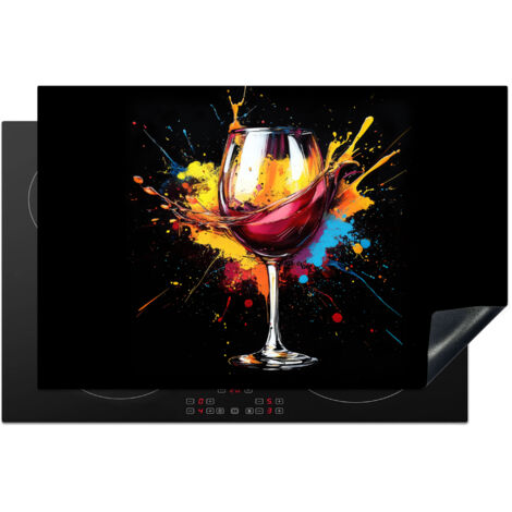 PROTEZIONE PER PIANO COTTURA A INDUZIONE Vino - Bicchiere - Graffiti - Bevanda - Rosso - Vernice 81.2x52