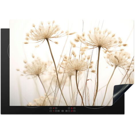 PROTEZIONE PER PIANO COTTURA A INDUZIONE Fiori - Bianco - Luce solare 75x52