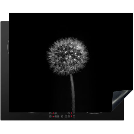 PROTEZIONE PER PIANO COTTURA A INDUZIONE Dente di leone - Nero - Floreale - Botanico 65x52 (1/5)