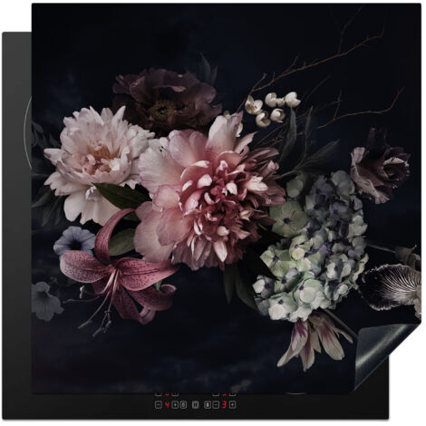 PROTEZIONE PER PIANO COTTURA A INDUZIONE Fiori - Vintage - Pastello - Rosa - Bianco 78x78