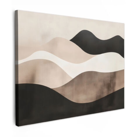 QUADRO SU TELA Astratto - Paesaggio - Onde - Colore crema 80x60 cm
