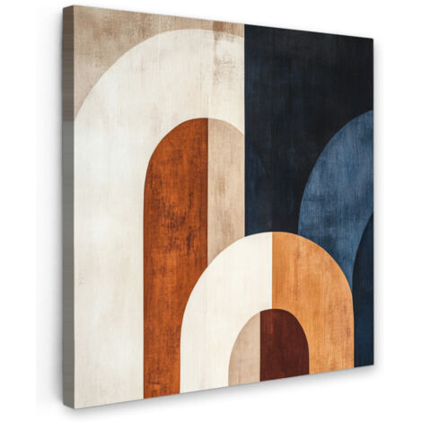 QUADRO SU TELA Astratto - Forme - Blu scuro 90x90 cm