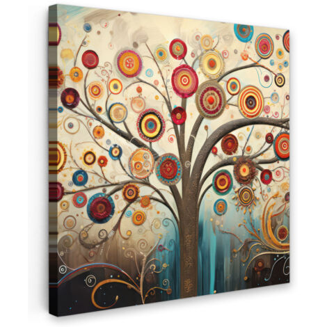 QUADRO SU TELA Albero - Albero della vita - Colore 50x50 cm