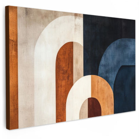 QUADRO SU TELA Astratto - Forme - Blu scuro 150x100 cm