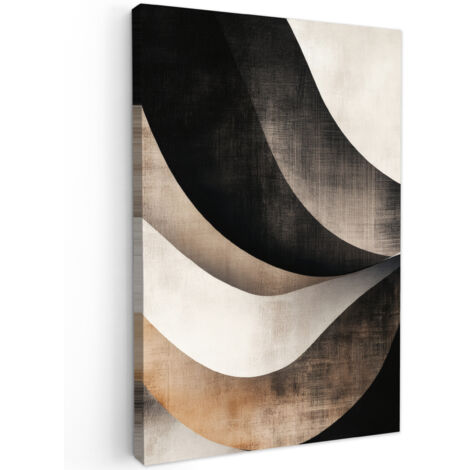 QUADRO SU TELA Astratto - Onde - Nero - Intemperie 80x120 cm
