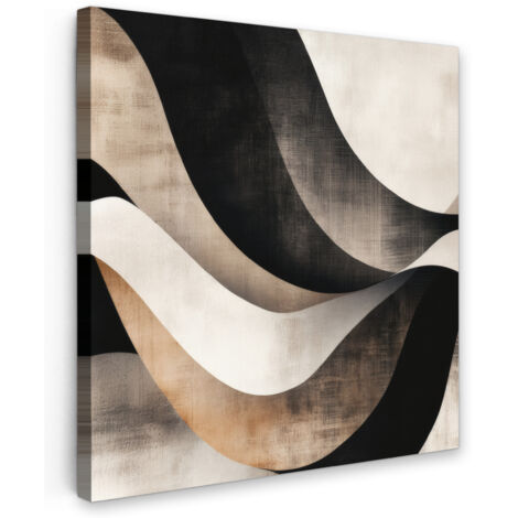 QUADRO SU TELA Astratto - Onde - Nero - Intemperie 50x50 cm
