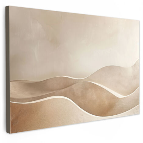 QUADRO SU TELA Beige - Natura - Astratto - Moderno 90x60 cm