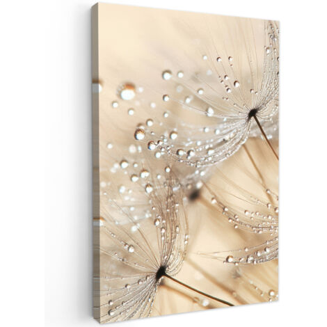 QUADRO SU TELA Dente di leone - Astratto - Natura - Beige 80x120 cm