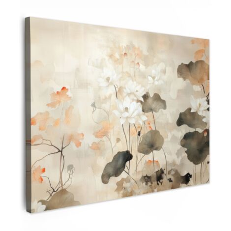 QUADRO SU TELA Fiori - Japandi - Wabi sabi 80x60 cm