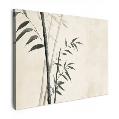 QUADRO SU TELA Japandi - Bambù - Beige 80x60 cm