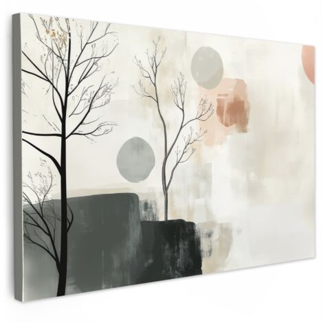 QUADRO SU TELA Wabi sabi - Beige - Pianta 30x20 cm