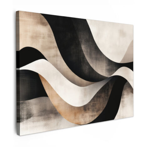 QUADRO SU TELA Astratto - Onde - Nero - Intemperie 80x60 cm