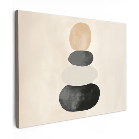 QUADRO SU TELA Japandi - Wabi sabi - Beige 80x60 cm