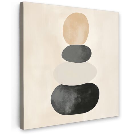 QUADRO SU TELA Japandi - Wabi sabi - Beige 90x90 cm