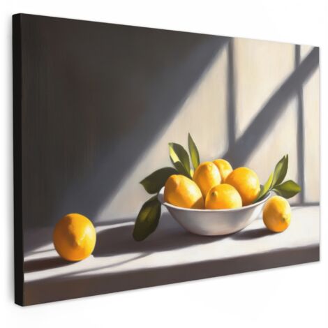 QUADRO SU TELA Limoni - Natura morta - Giallo 90x60 cm