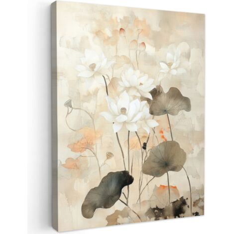 QUADRO SU TELA Fiori - Japandi - Wabi sabi 60x80 cm