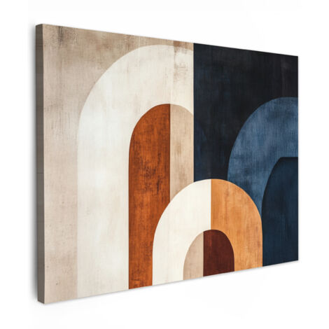 QUADRO SU TELA Astratto - Forme - Blu scuro 80x60 cm