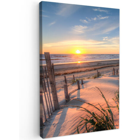QUADRO SU TELA Spiaggia - Mare - Duna - Tramonto - Paesaggio 60x90 cm (1/5)