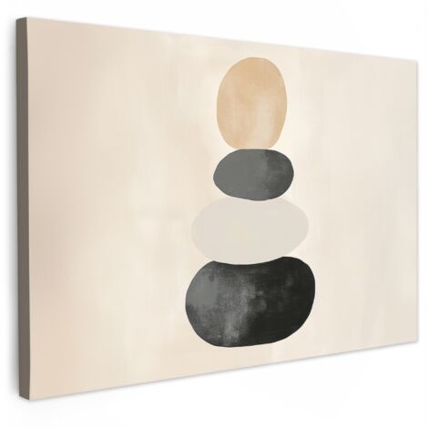 QUADRO SU TELA Japandi - Wabi sabi - Beige 60x40 cm