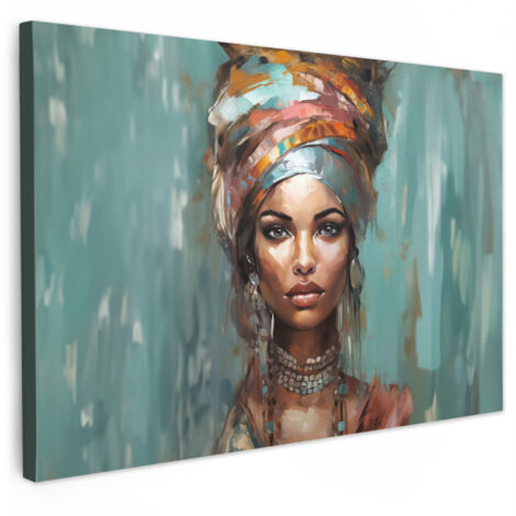 QUADRO SU TELA Donna - Arte - Gioielli - Ritratto 30x20 cm