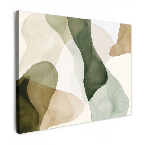 QUADRO SU TELA Japandi - Astratto - Verde 80x60 cm