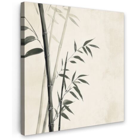 QUADRO SU TELA Japandi - Bambù - Beige 50x50 cm