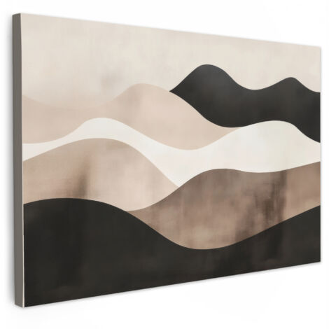 QUADRO SU TELA Astratto - Paesaggio - Onde - Colore crema 60x40 cm