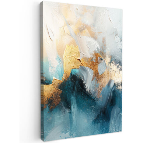QUADRO SU TELA Astratto - Arte - Oro - Blu 40x60 cm (1/5)