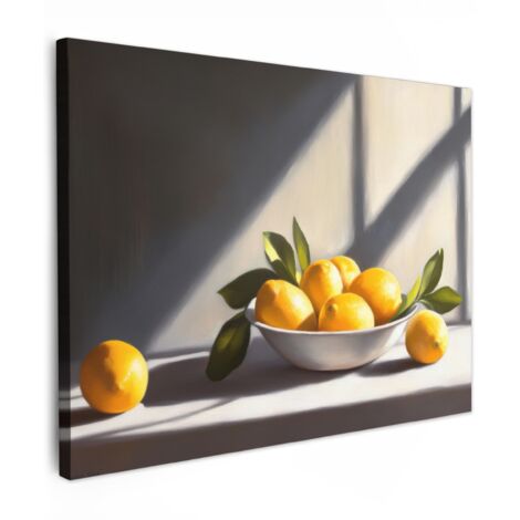 QUADRO SU TELA Limoni - Natura morta - Giallo 80x60 cm