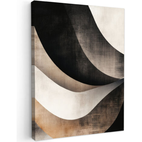 QUADRO SU TELA Astratto - Onde - Nero - Intemperie 60x80 cm