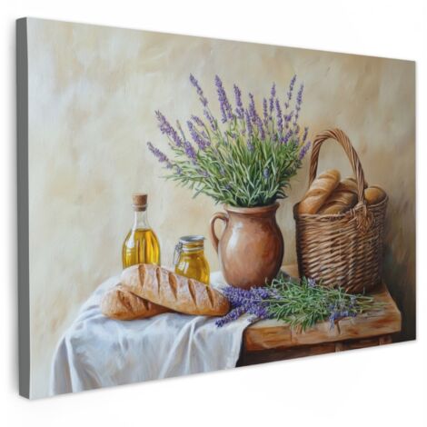 QUADRO SU TELA Lavanda - Pane - Natura morta 30x20 cm (1/5)