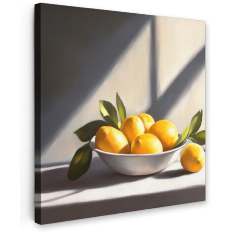 QUADRO SU TELA Limoni - Natura morta - Giallo 20x20 cm