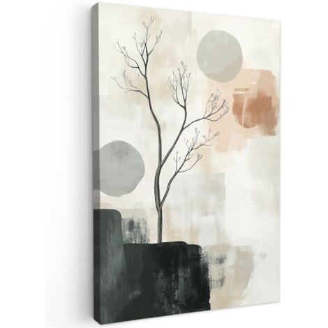 QUADRO SU TELA Wabi sabi - Beige - Pianta 60x90 cm